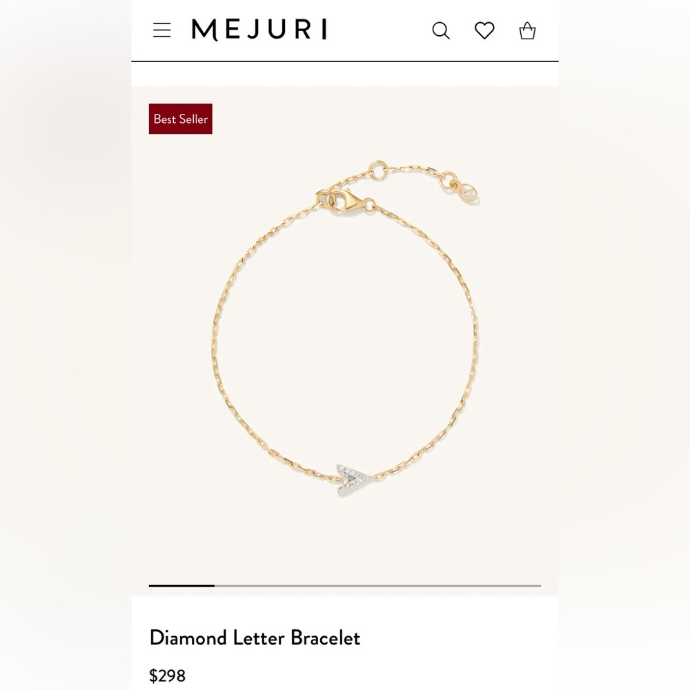 Mejuri Diamond Letter Bracelet
